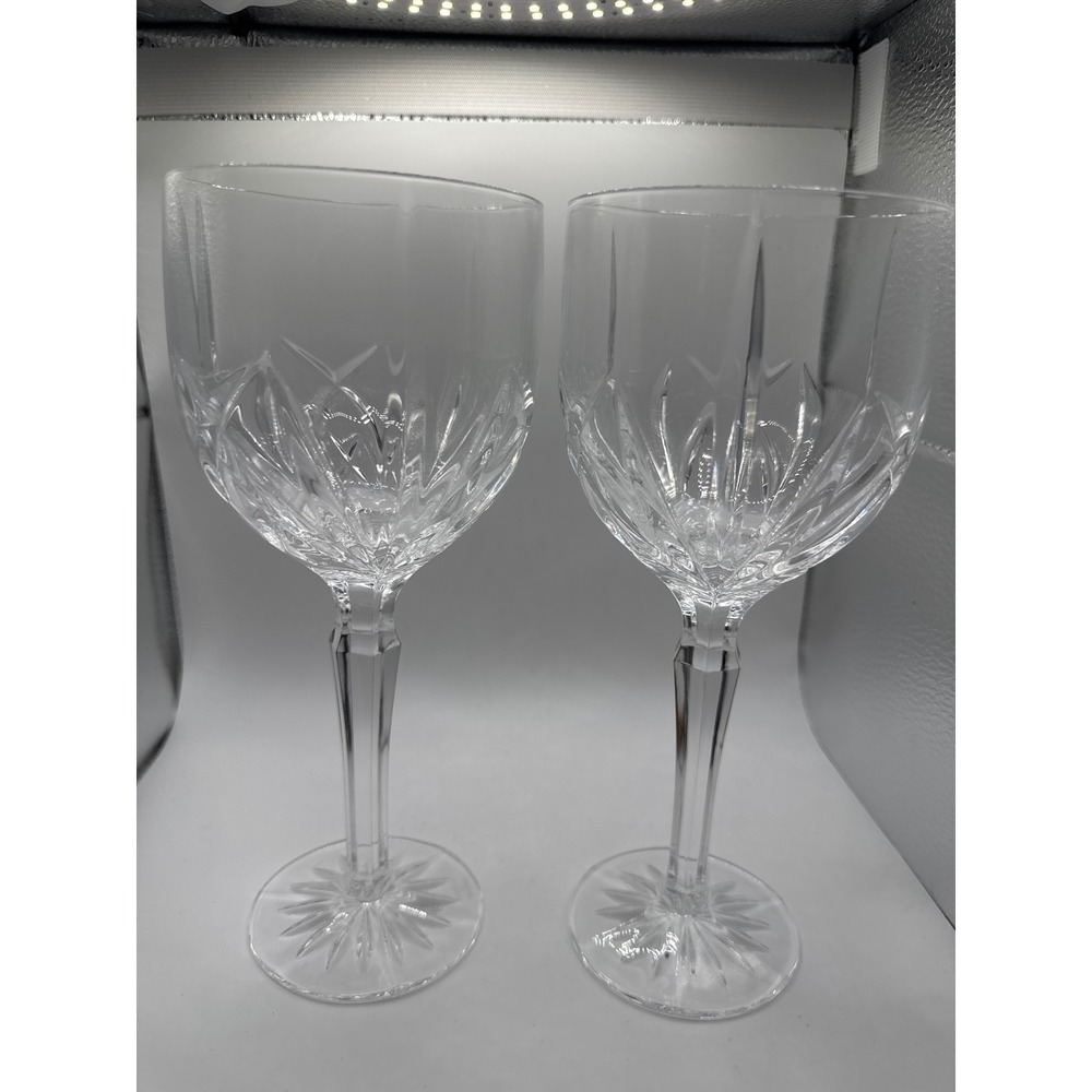 Waterford Marquee Brookside Wine Goblets Set of 2 Crystal Stemware 8.75in Clear